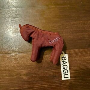 NEW Baggu Horse Charm Nylon Bag Keychain Pony Holder Mahogany